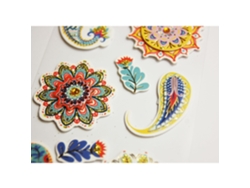 Pegatinas en relieve con purpurina - Mandalas florales