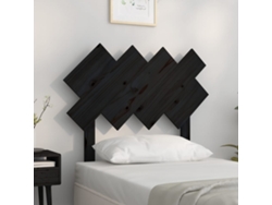 Cabecero De Cama Madera Maciza De Pino Negro 92x3x81 Cm