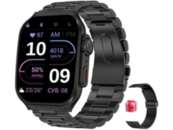 Reloj inteligente con respuesta y realización de llamadas, pantalla táctil HD de 196", 100 modos deportivos, batería de 400 mAh, reloj de fitness con monitorización Yunzii
