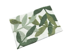2026-felpudo De Baño Microfibra Hoja Verde Absorbente Antideslizante Para Baño Entrada 50x80cm