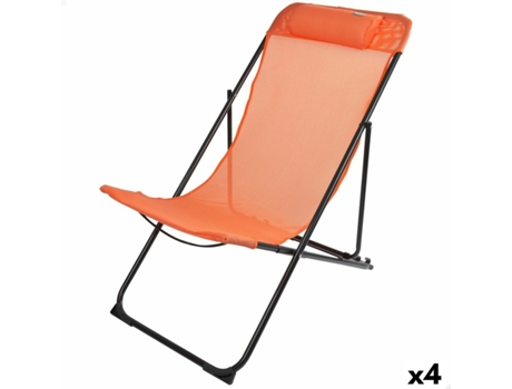Hamaca plegable Aktive Naranja 52 x 87 x 77 cm (4 Unidades)