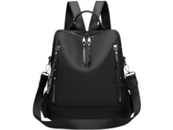 Mochila Feminina De Viagem, Grande Capacidade, Leve E Resistente, Em Tecido Oxford Preto.
