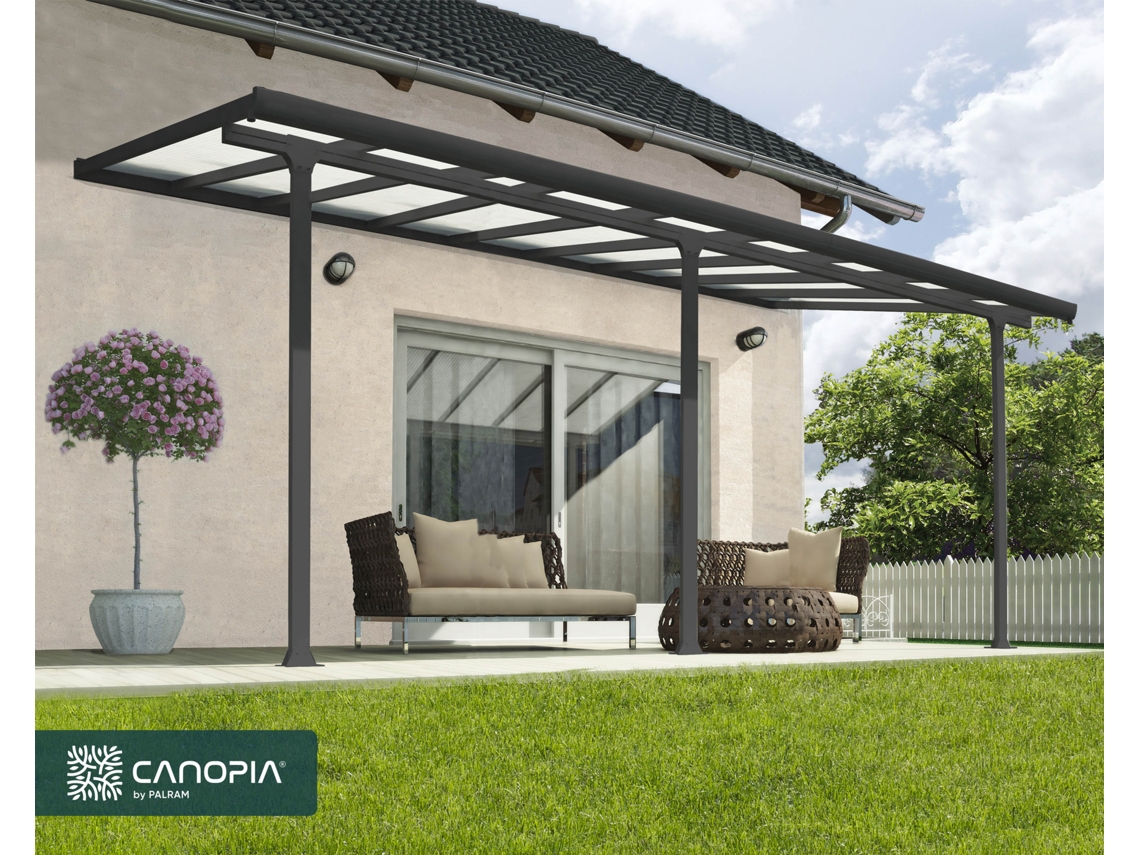 CANOPIA Feria Pérgola Cobertor de Terraza de Aluminio 3X5,4 m Gris
