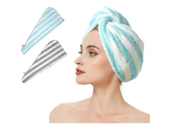 Toalla de microfibra para el cabello, paquete de 2, de secado rápido y súper absorbente. Rosewell