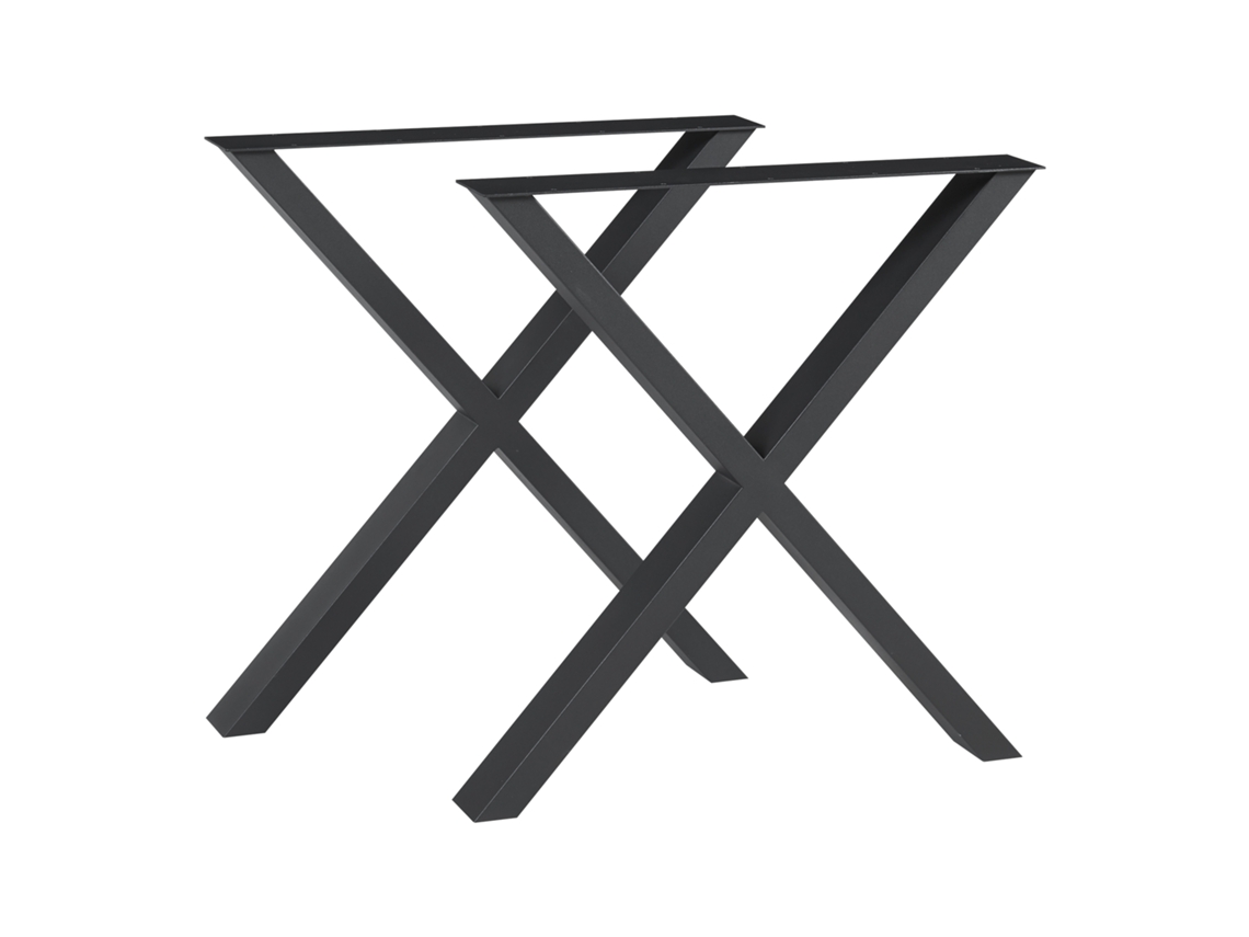 Set de 2 patas de mesa Greith forma de X acero 72x69cm - Negro [EN.CASA]