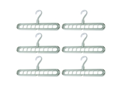 Organizadores de armario multifuncionales con agujeros, perchas mágicas para ahorrar espacio, almacenamiento para ropa pesada, camisas, pantalones y vestidos.