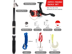 Danu26-combo Caña De Pescar Y Carrete 33pcs Kit De Accesorios Telescópico Con Carrete Spinning Lures Anzuelos Jig