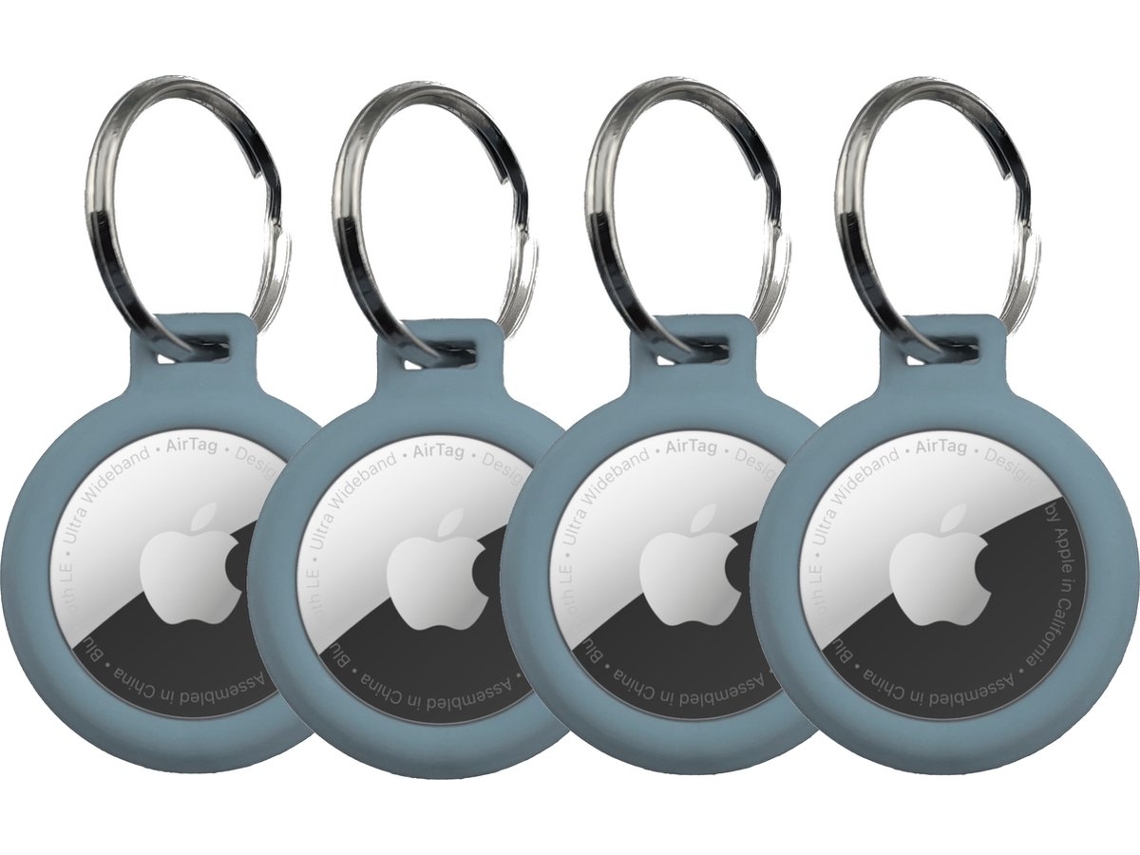 4 Fundas Llavero Azul Gris A Prueba De Agua Para Apple Airtag