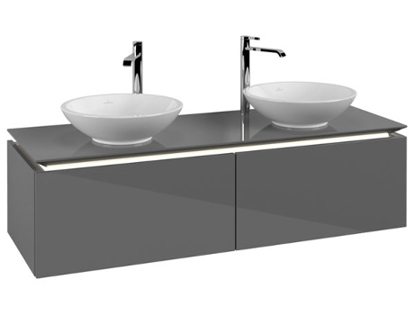 Villeroy &amp Boch Legato Vanity unit B591 1400x380x500mm 2 lavabos iluminación LED