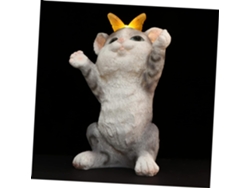 Lámpara solar con forma de gato, ideal para decorar jardines, céspedes y balcones. SFUSHOS