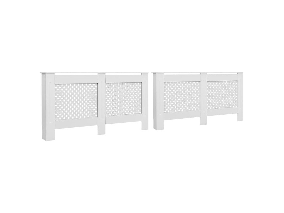 Cubiertas de radiador (2 unidades, 152 x 19 x 81,5 cm), MDF blanco, DKD HOME DECOR