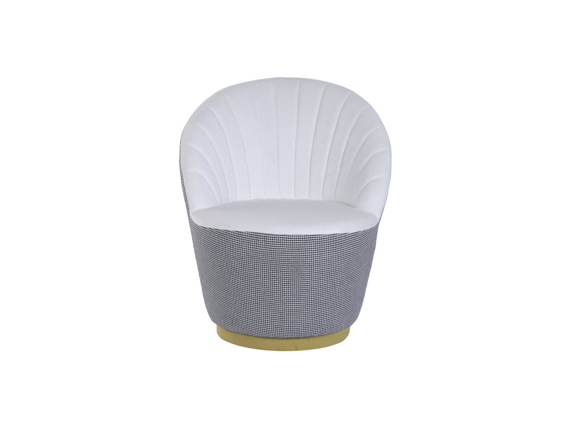 Butaca Poliester Pata De Gallo Blanco 69x66x85cm