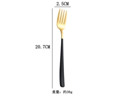 2026da-tenedores De Acero Inoxidable, 6 Piezas, Mango Largo, Para Ensalada, Carne, Fruta, Vajilla Occidental Creativa, Oro Y Negro