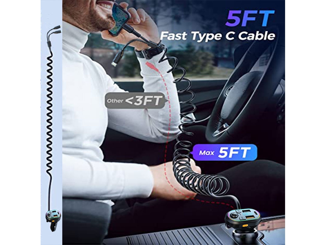 Cargador de coche Transmisor FM Bluetooth Audio Dual USB Car MP3 Player Auto  Radio Manos libres 3.1A Cargador rápido Accesorios de coche ENZONS