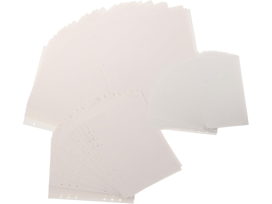 Recambio para carpeta de 6 agujeros, papel blanco A5/A6/A4, hojas desprendibles para agendas, cuadernos y planificadores Gokoco