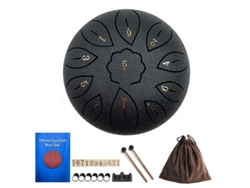 Tambor De Mano Digitallab De 6 Pulgadas Con 11 Notas En Escala Menor Para Niños Con Baquetas (negro)