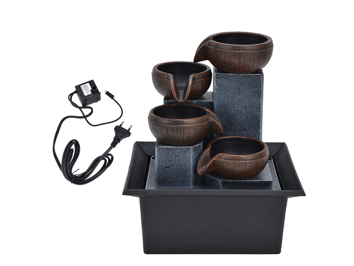 Fontana De Mesa Com Luz Led Amarela Feng Shui Adorno Decorativo Desktop Eu Plug Ac220‑240v
