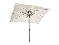 Sombrero de sol con LED 268x205x248cm, inclinable 45° con manivela, color crema PMM CAPITALI