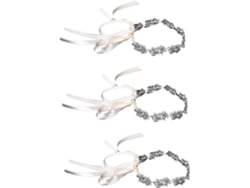 Conjunto De Corona Nupcial Ajustable De 3 Piezas Con Cinta Ajustable: Elegante Accesorio Para Fiestas Y Eventos.