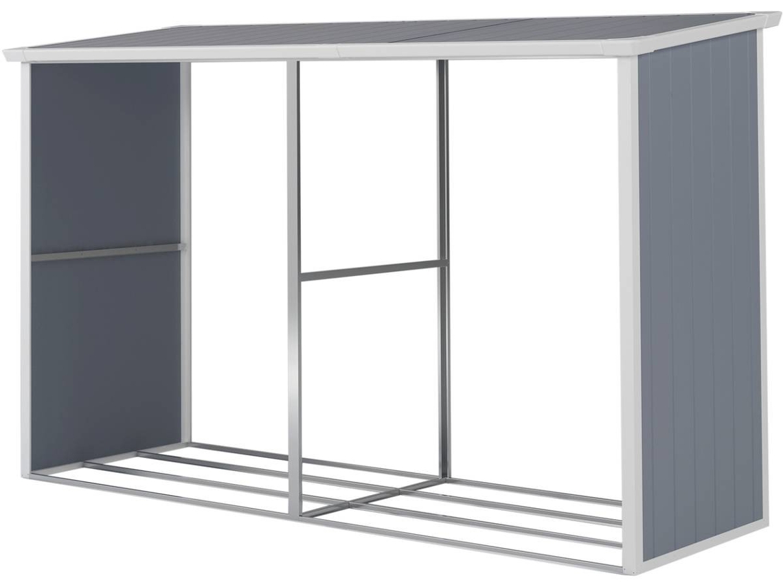 Refugio para Leña HABITAT ET JARDIN Alexandre (Gris - Resina y Acero - 302x112x190 cm)