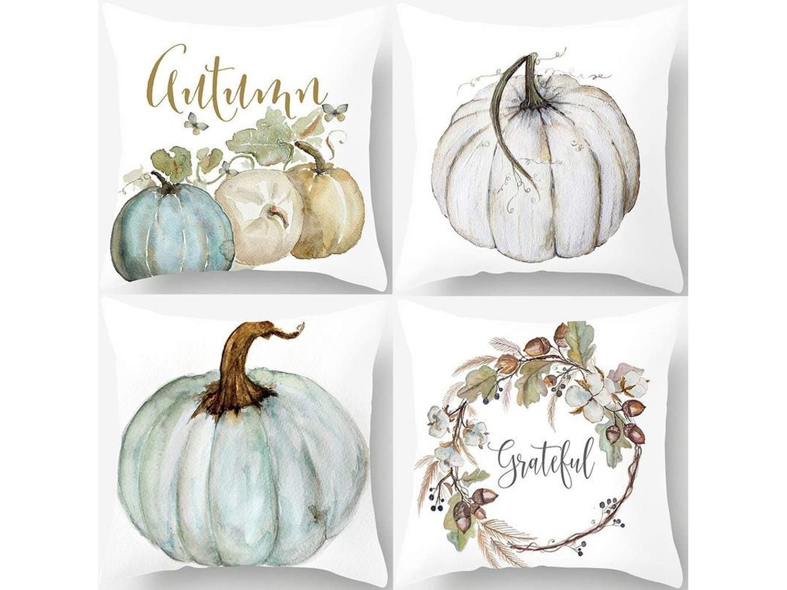 2026-44740-linjou Fundas De Almohada Otoño Acción De Gracias Calabaza 4 Unidades 45x45cm