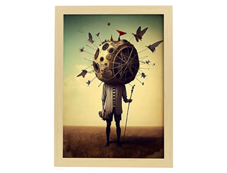 NACNIC Poster Mariposas En Estilo Surrealismo Cinematográfico Ilustraciones Y Grabados De Historieta Abstracta Y Artística A3 Marcos Madera