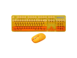 Combo Teclado E Mouse Sem Fio 2.4g Retro Punk 104 Teclas Com Mouse Gamer 3 Dpi Ajustável Abs