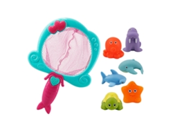 Juguete De Baño Infantil Con Forma De Animal, Con Rociador Y Red De Pesca, 6 Piezas, Azul.