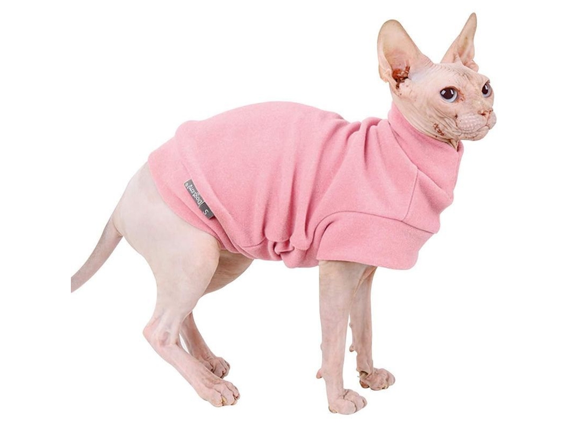 Colete de lã macia 2026 para cães e gatos de pequeno porte sem pelo, cor rosa, para chihuahuas e bulldogs, tamanho M.