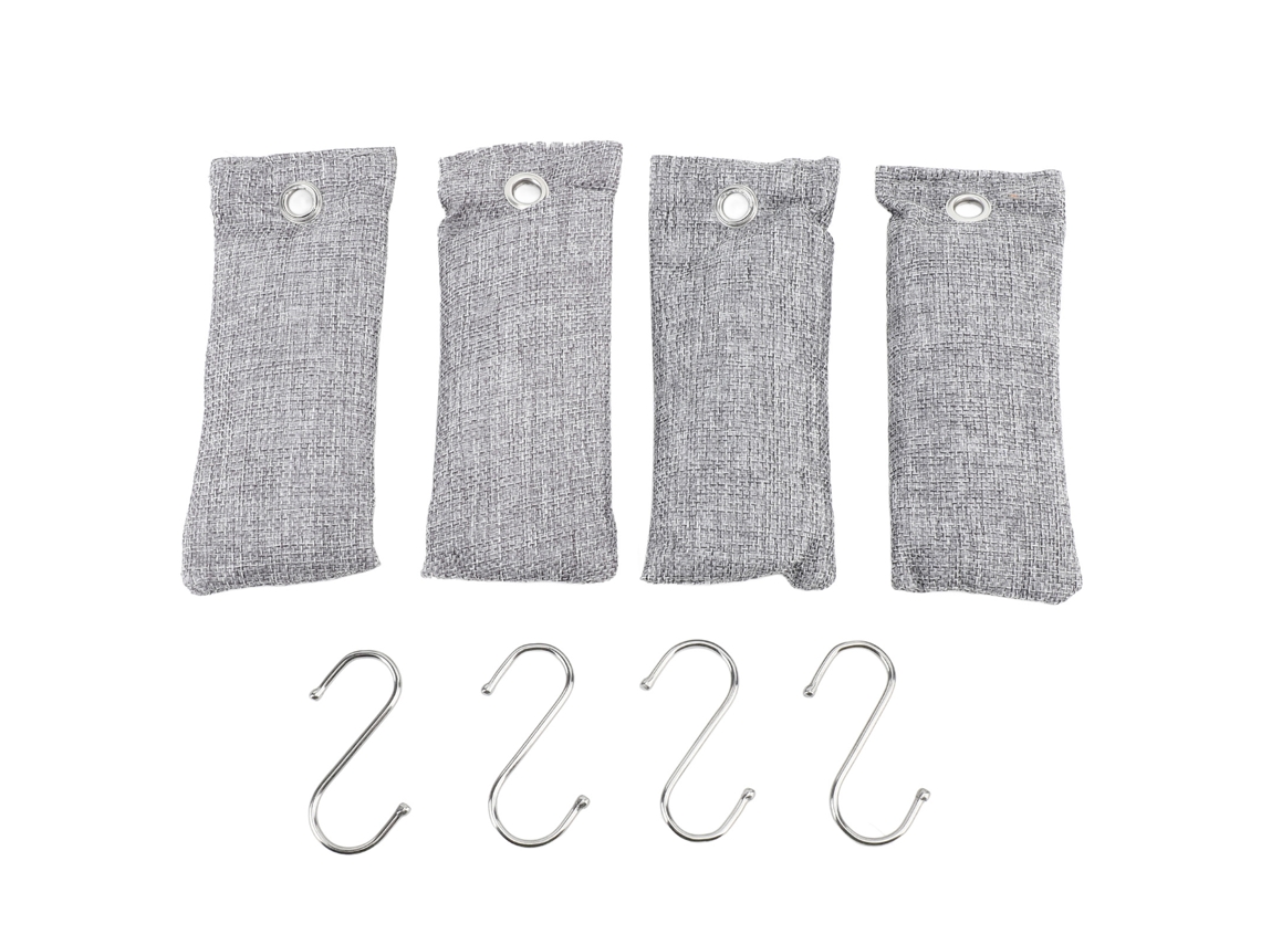 4 Bolsas De Carbón Activado Absorbente De Olores Purificador De Aire Para Hogar Y Coche