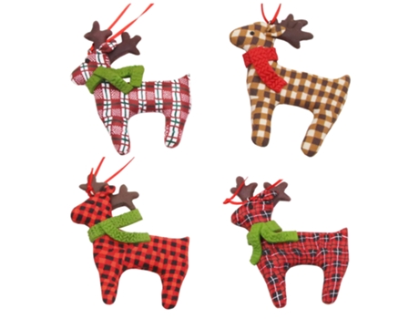 4 Uds. Adornos para árbol de Navidad, adornos de figuritas para decoraciones colgantes de árbol de Navidad, alce