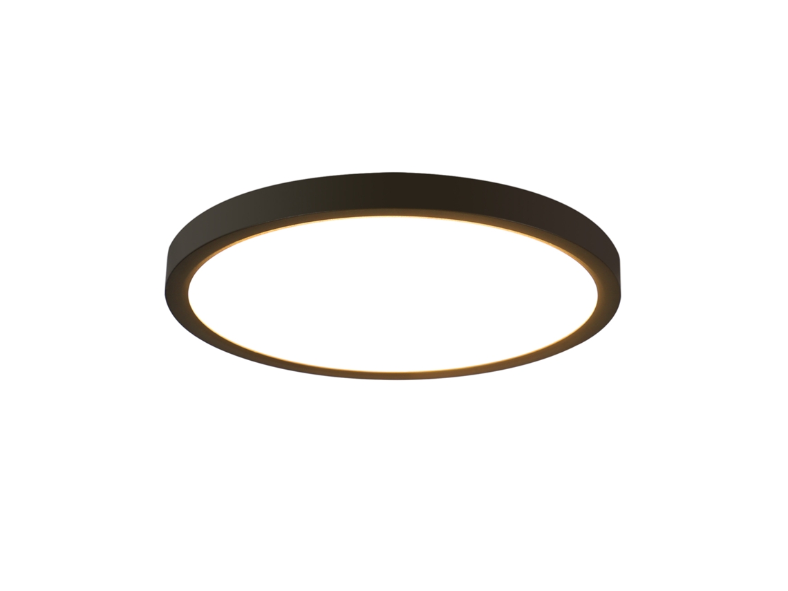 Plafón Led Redondo Negro 24 W Led Blanco Neutro Moderno 4000 K Ip44 Ultrafino Diámetro 23 Cm Para Cocina Oficina Sala De Estar Baño NETTLIFE