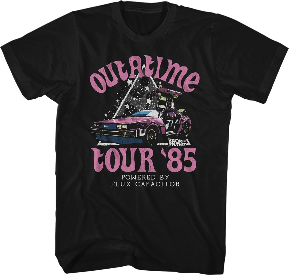 Camiseta Unisexo DEEPSTONE Outatime Tour '85 Back To The Future Negro (L)