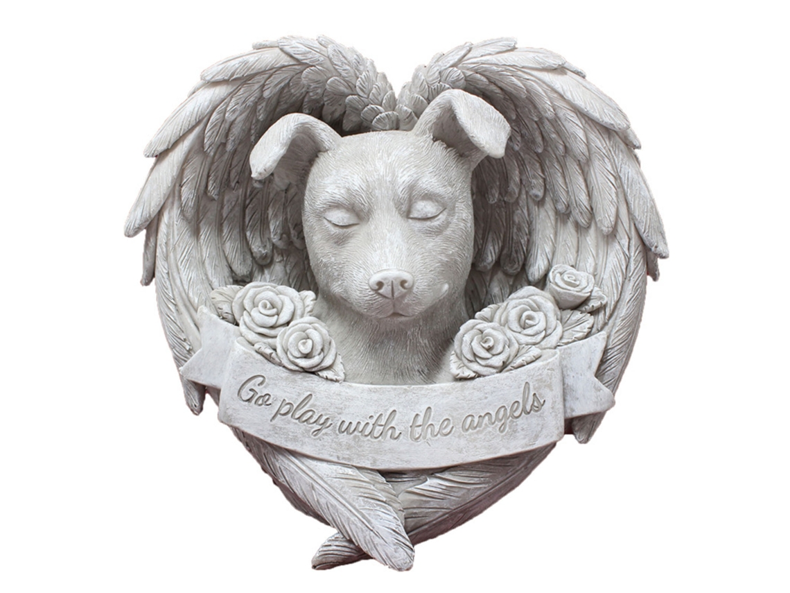 Estatua Conmemorativa De Perro Ángel, Figura De Resina, Recuerdo De Animal Para Jardín Al Aire Libre