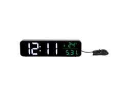 Reloj despertador LED 2026 con música, pantalla grande, temperatura, fecha, 5 niveles de brillo ajustables, digital, negro.