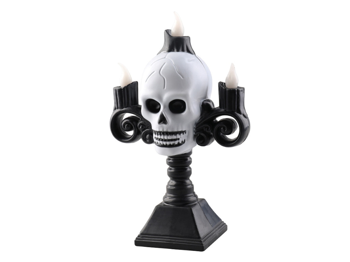 Vela Led Con Forma De Calavera, Ligera, Retro, Espeluznante, Luz Verde, Velas Plástico Sin Llama Cal