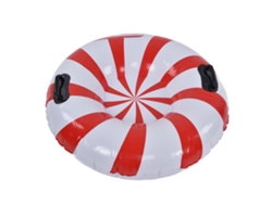 Tubo de nieve inflable de PVC para adultos con 2 ganchos, rojo y blanco, invierno