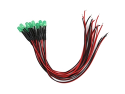 100pcs Diodos Emisores De Luz Led 5mm Transparentes Pre Cableados 12v 20cm Perlas De Luz Verde