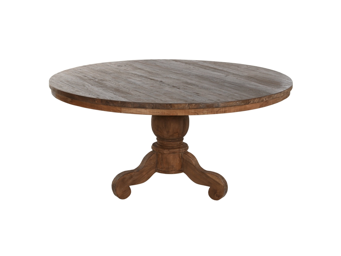 Mesa Comedor Teca Reciclada Pie 160x160x78cm