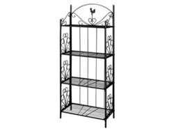 Estante para macetas VIDAXL Negro Acero (61.5 x 33 x 153 cm)