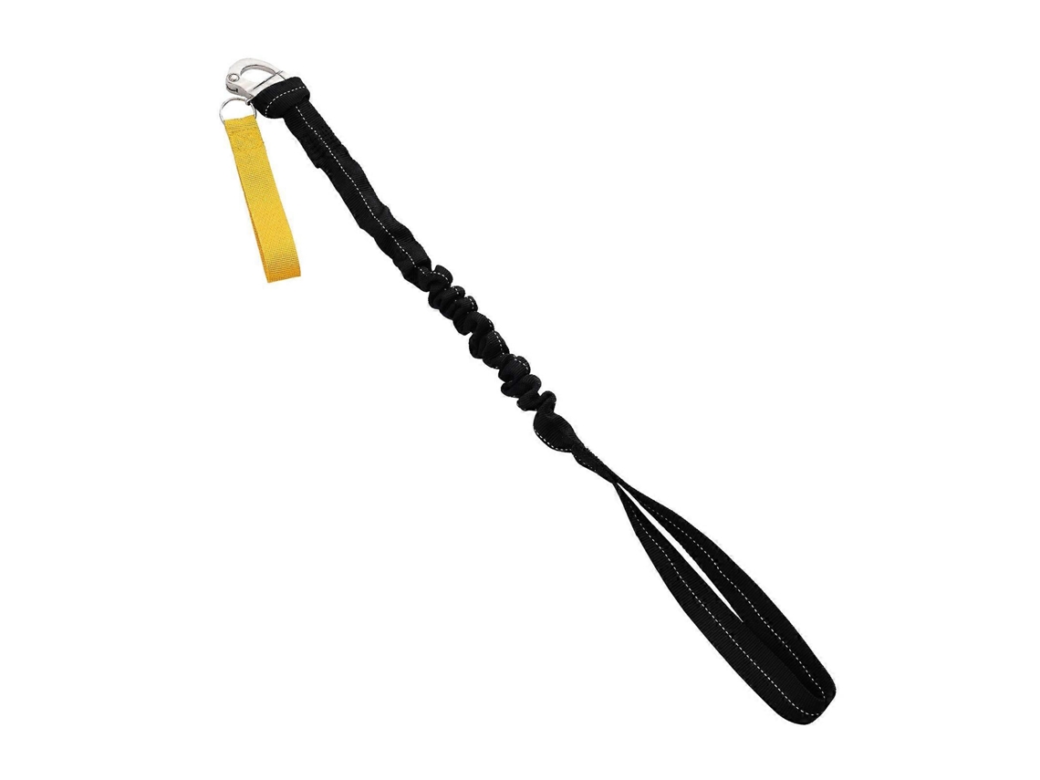Cordón táctico de seguridad para llevar en la cintura, ligero, con clip giratorio, cómodo y práctico, de color negro.
