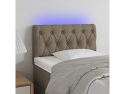 Cabecero Con Led De Tela Gris Taupe 80x7x78/88 Cm