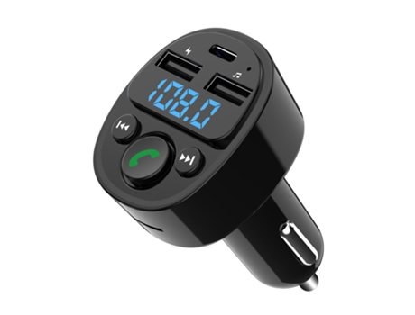 Transmisor FM inalámbrico Bluetooth Reproductor de MP3 para coche Sin luz ambiental CZ-MP3-14 Negro PETHUEL