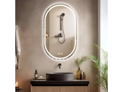 Espejo de pared ovalado inteligente sin marco, 60*90 cm, con pantalla táctil antivaho.