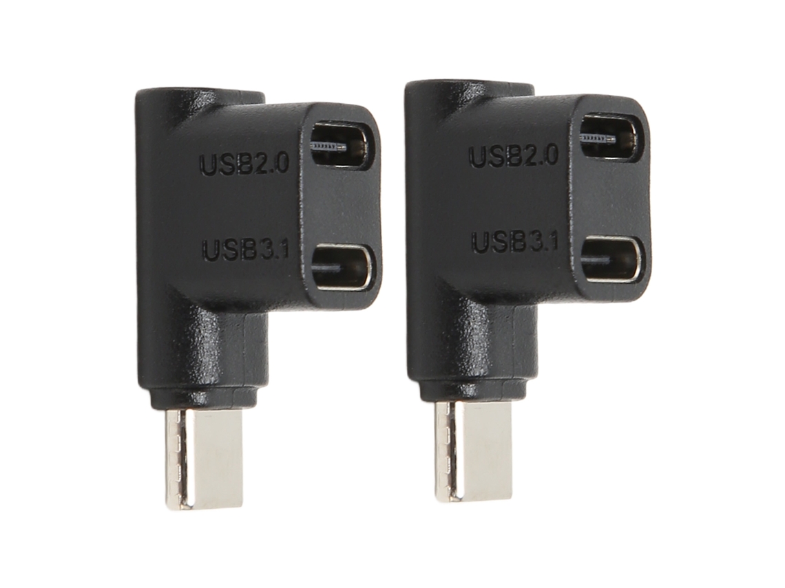 2pcs Adaptador Usb C 3.1 90 Graus 1 Para 2 Macho Para Fêmea 10gbps 100w Conector Ângulo Reto