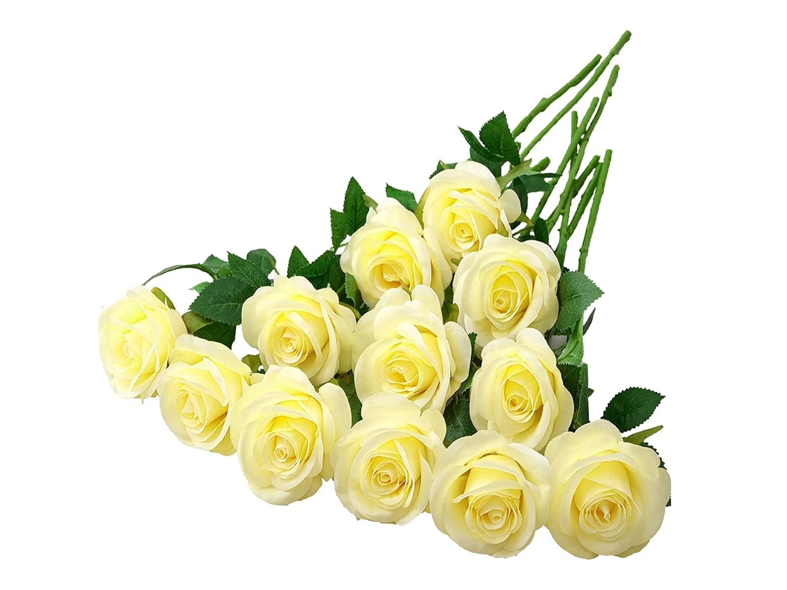 Rosas artificiales de seda con tallo largo para decoración del hogar, baby shower, boda, centro de mesa