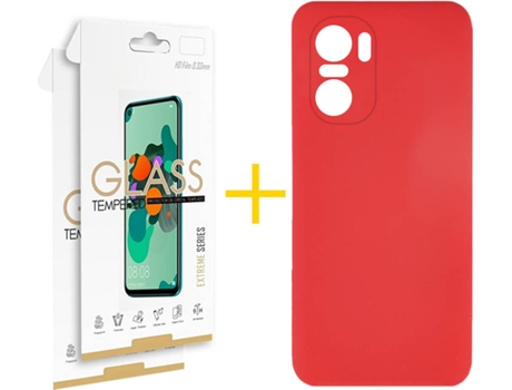 Carcasa + 2 Protectores de Pantalla para Xiaomi MI 11I SKYHE Rojo