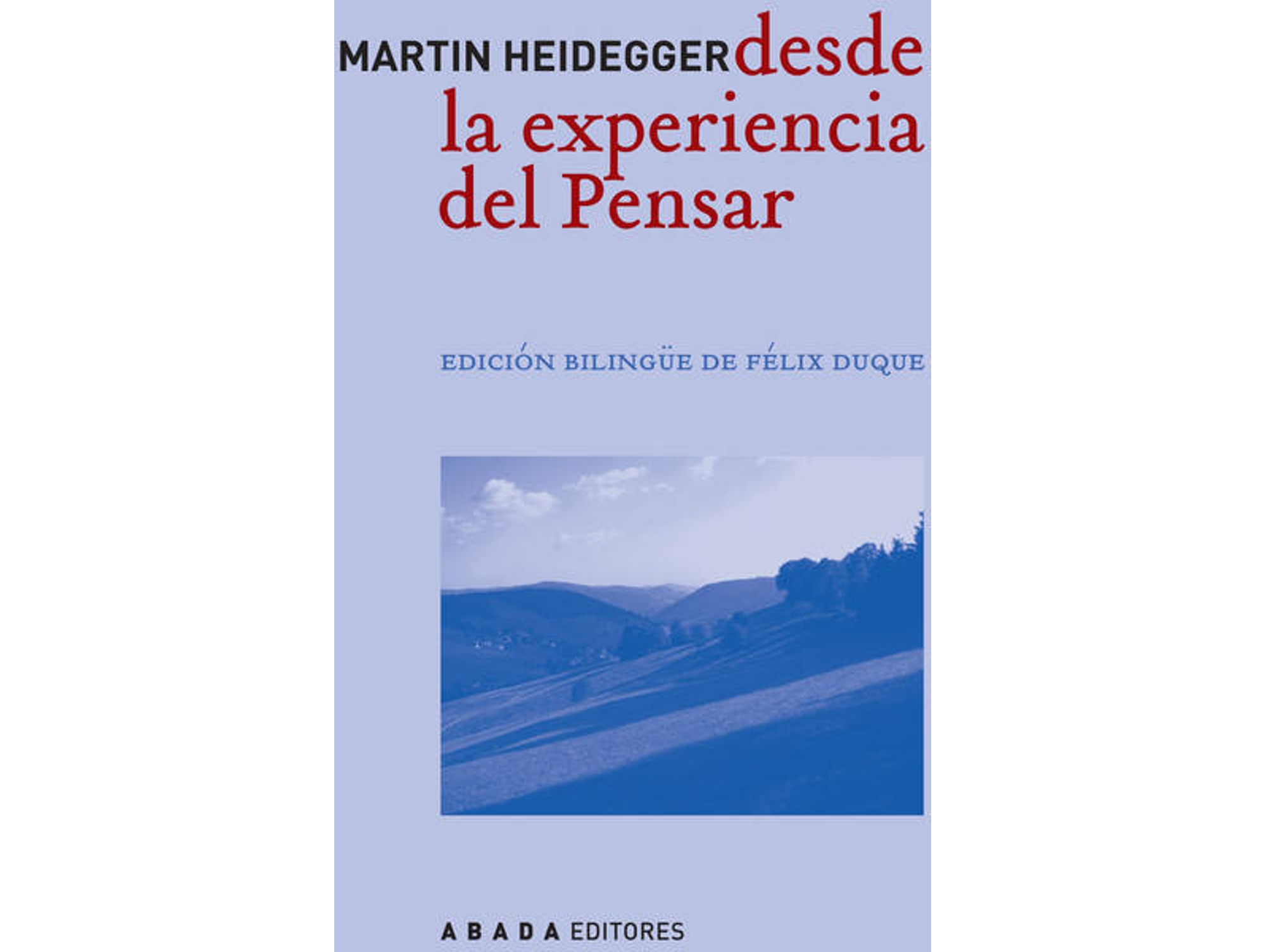 Libro Desde La Experiencia Del Pensar de Martin Heidegger (Español)