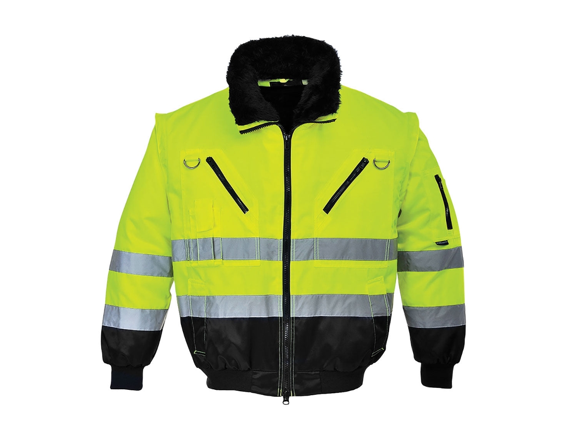 Cazadora 3 En 1 De Alta Visibilidad Amarillo Negro / Xxl
