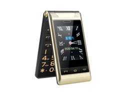 Teléfono Plegable G10 C Para Personas Mayores Con Botones Grandes, Volumen Alto, Doble Pantalla Y Funda Protectora Dorada.
